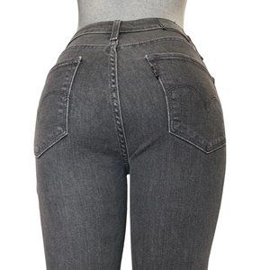 Levi's '721 High Rise Skinny' Womens Jeans Tag 26 Black W24xL27 Studded Denim